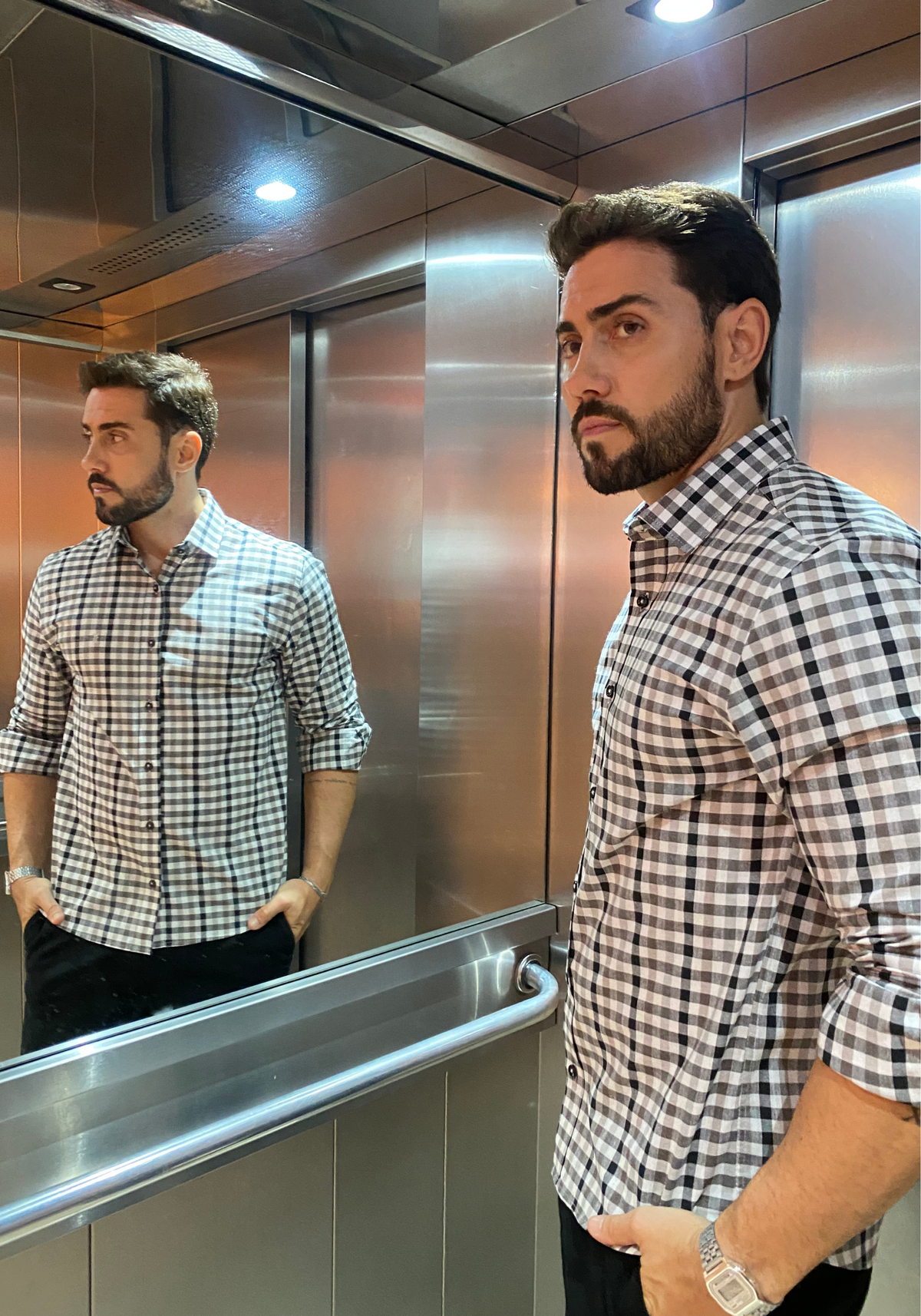 CAMISA SLIM XADREZ FANCY M/L