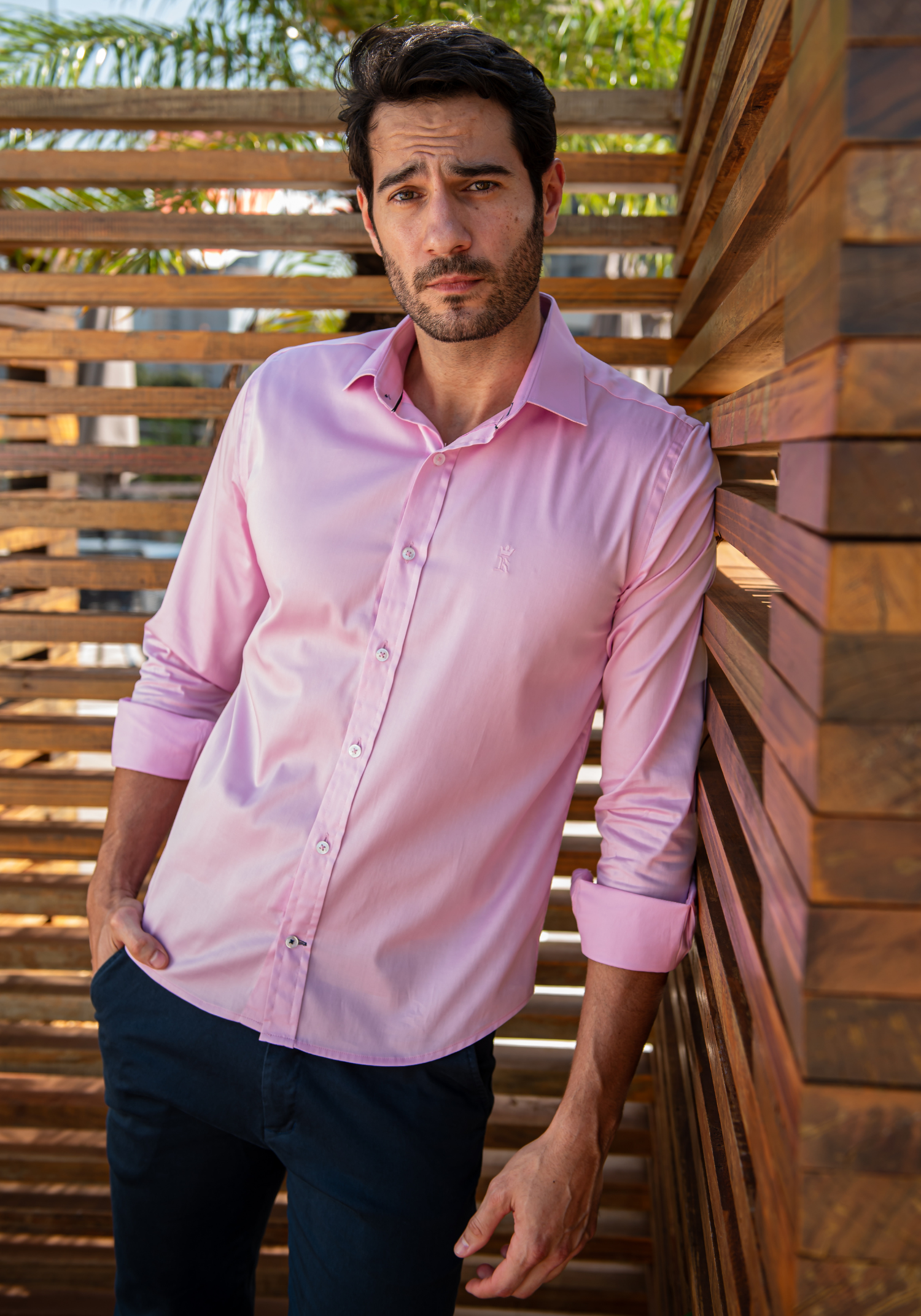 CAMISA SLIM FIT SATIN M/L