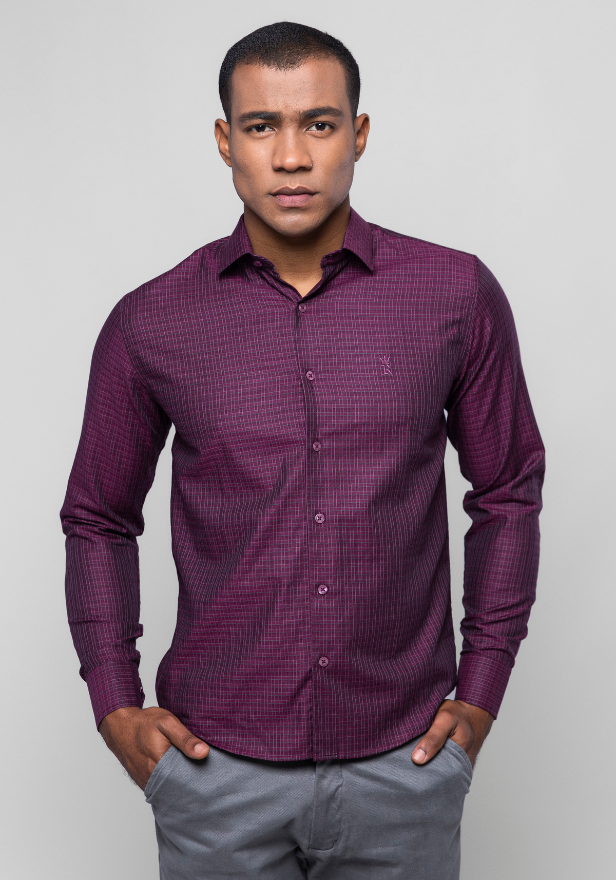 CAMISA SLIM FIT FIO 100 M/L