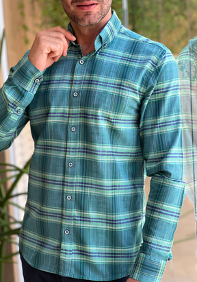 CAMISA SLIM FIT XADREZ FIO 60 M/L