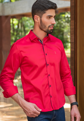 CAMISA SLIM FIT SATIM COM DETALHES M/L