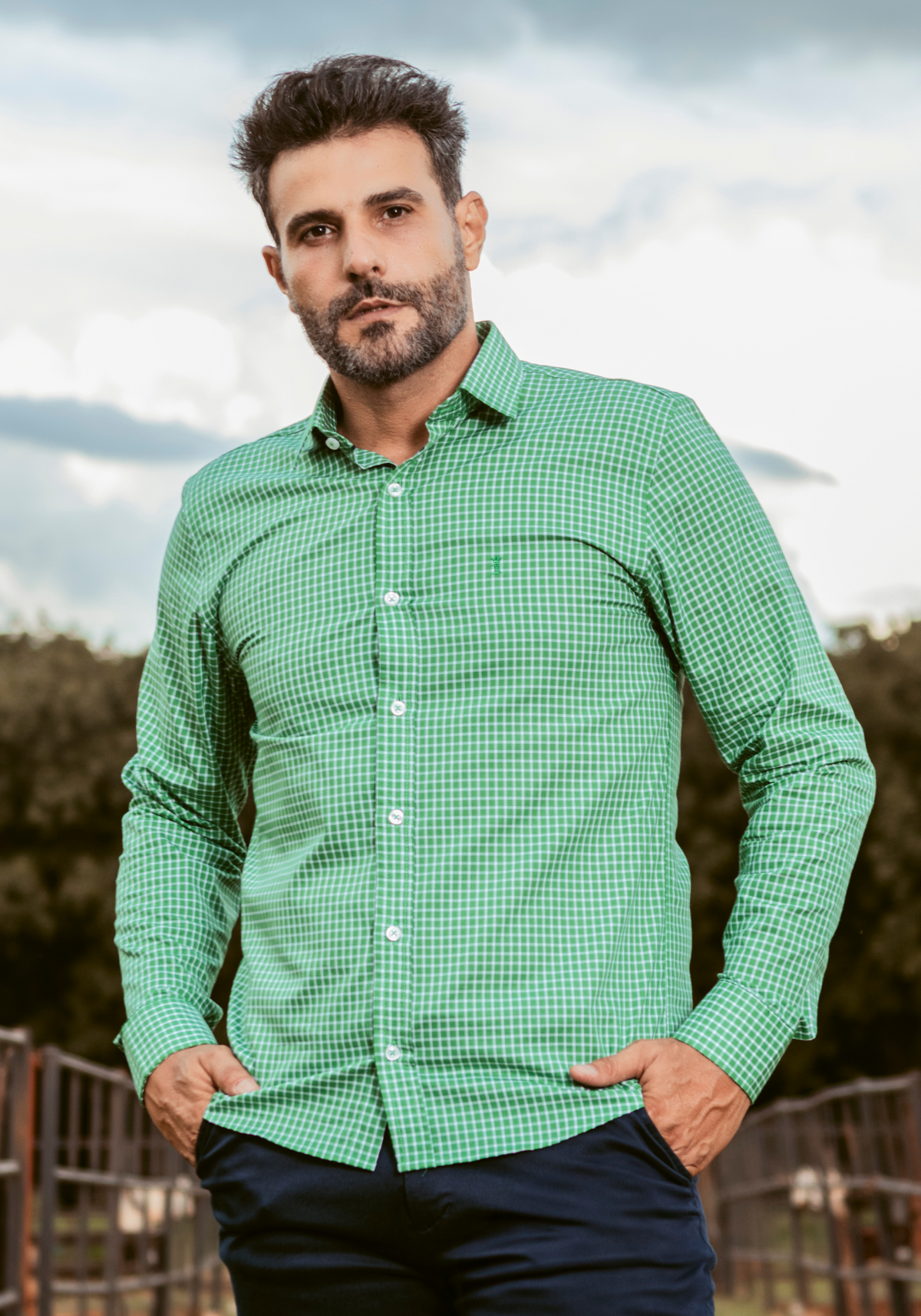 CAMISA SLIM XADREZ FIO 60 M/L