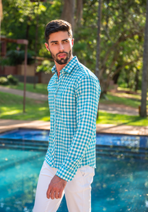 CAMISA SLIM FIT XADREZ FIO 60 M/L