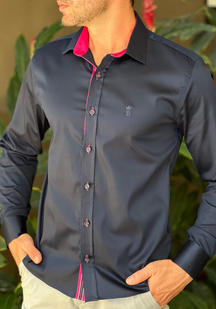 CAMISA SLIM FIT SATIM COM DETALHES M/L