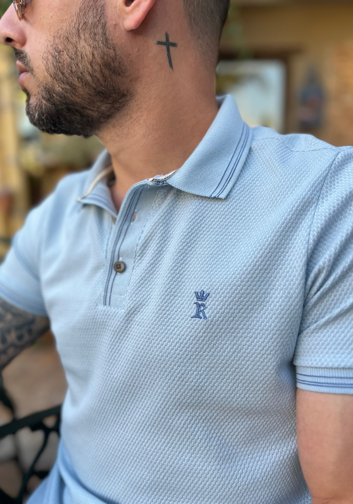 CAMISETA POLO MALHA FAVO