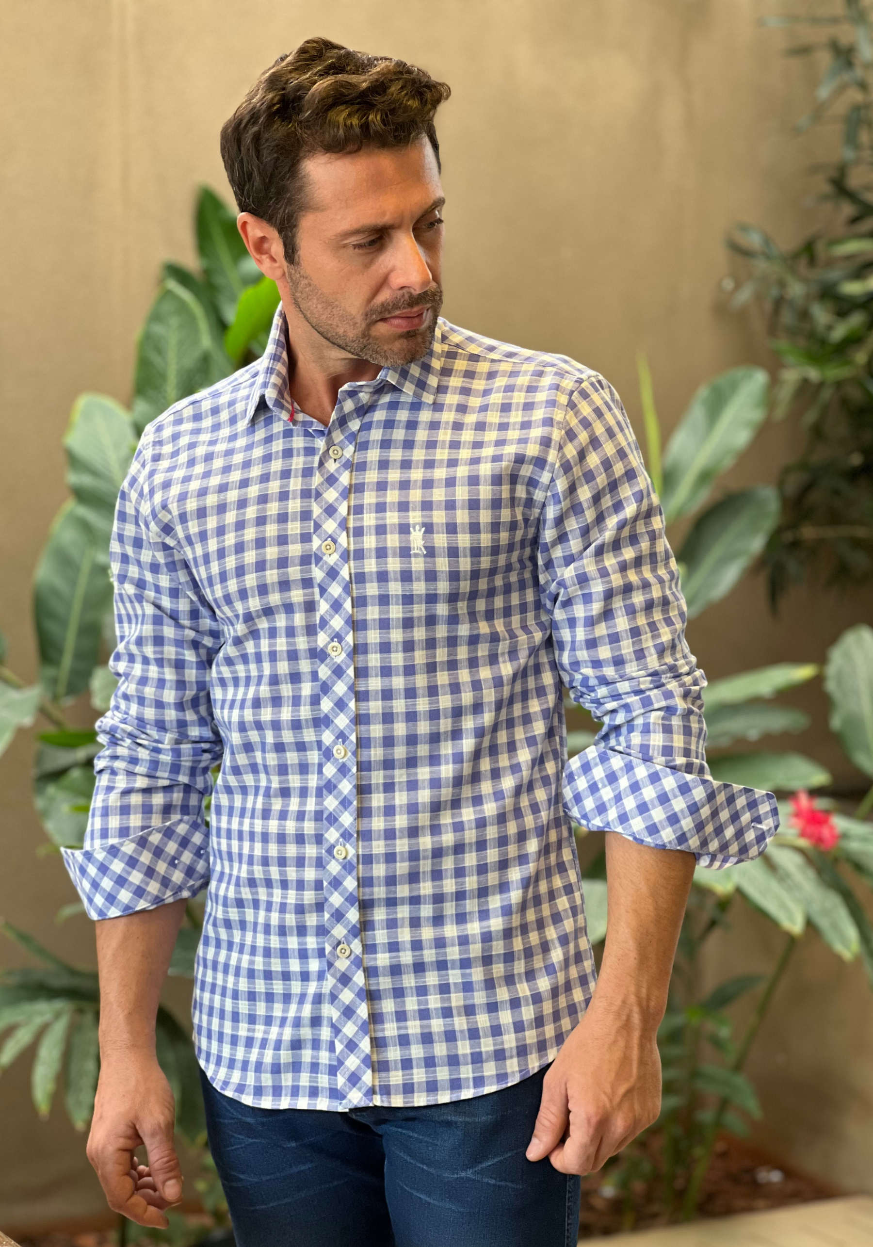 CAMISA SLIM FIT XADREZ FIO 60 M/L