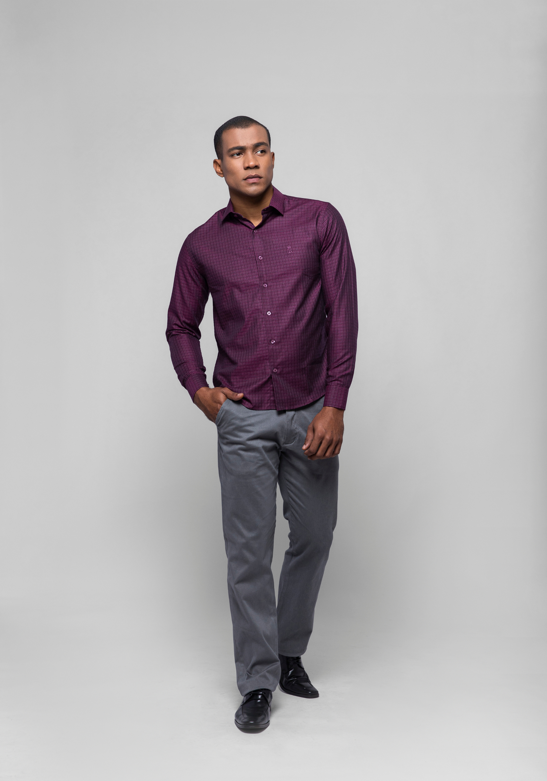 CAMISA SLIM FIT FIO 100 M/L