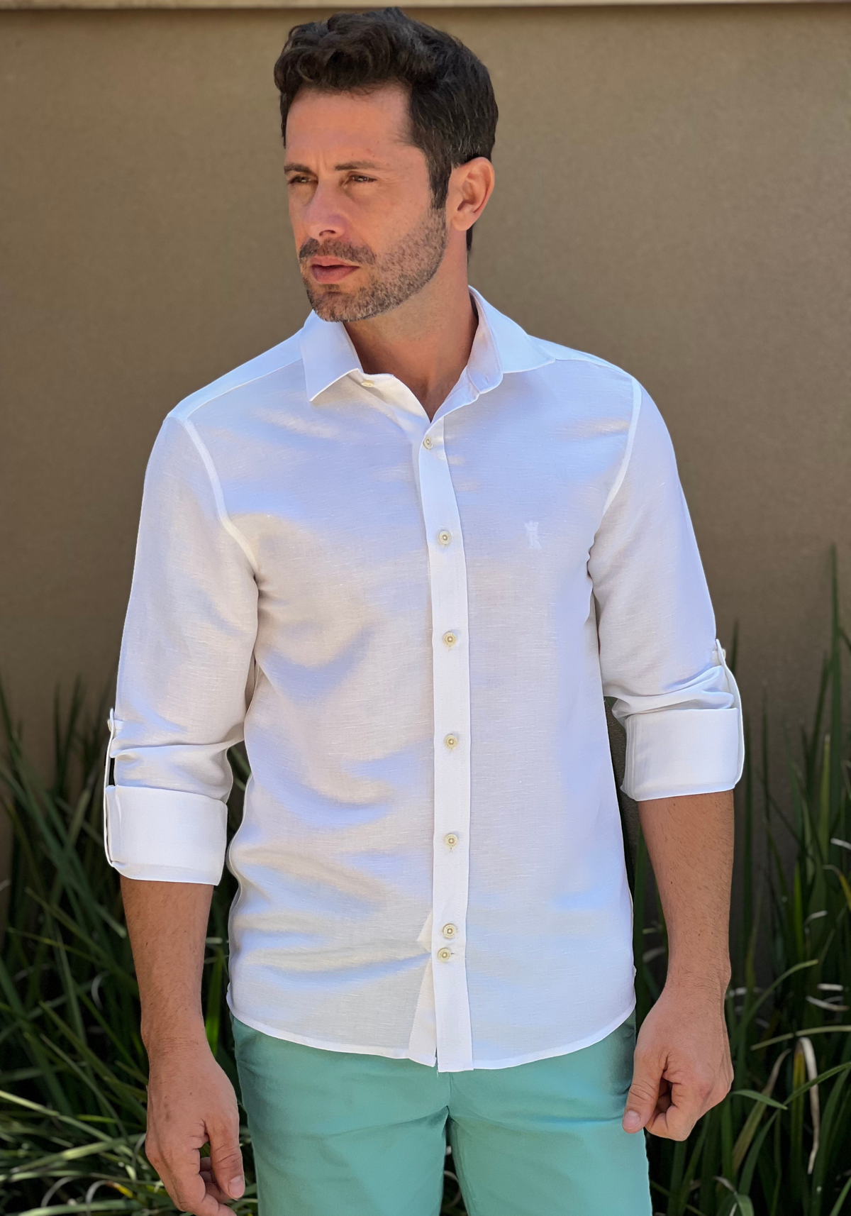 CAMISA SLIM LINEN FRESH C/ MARTINGALE