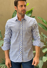 CAMISA SLIM FIT XADREZ FIO 60 M/L