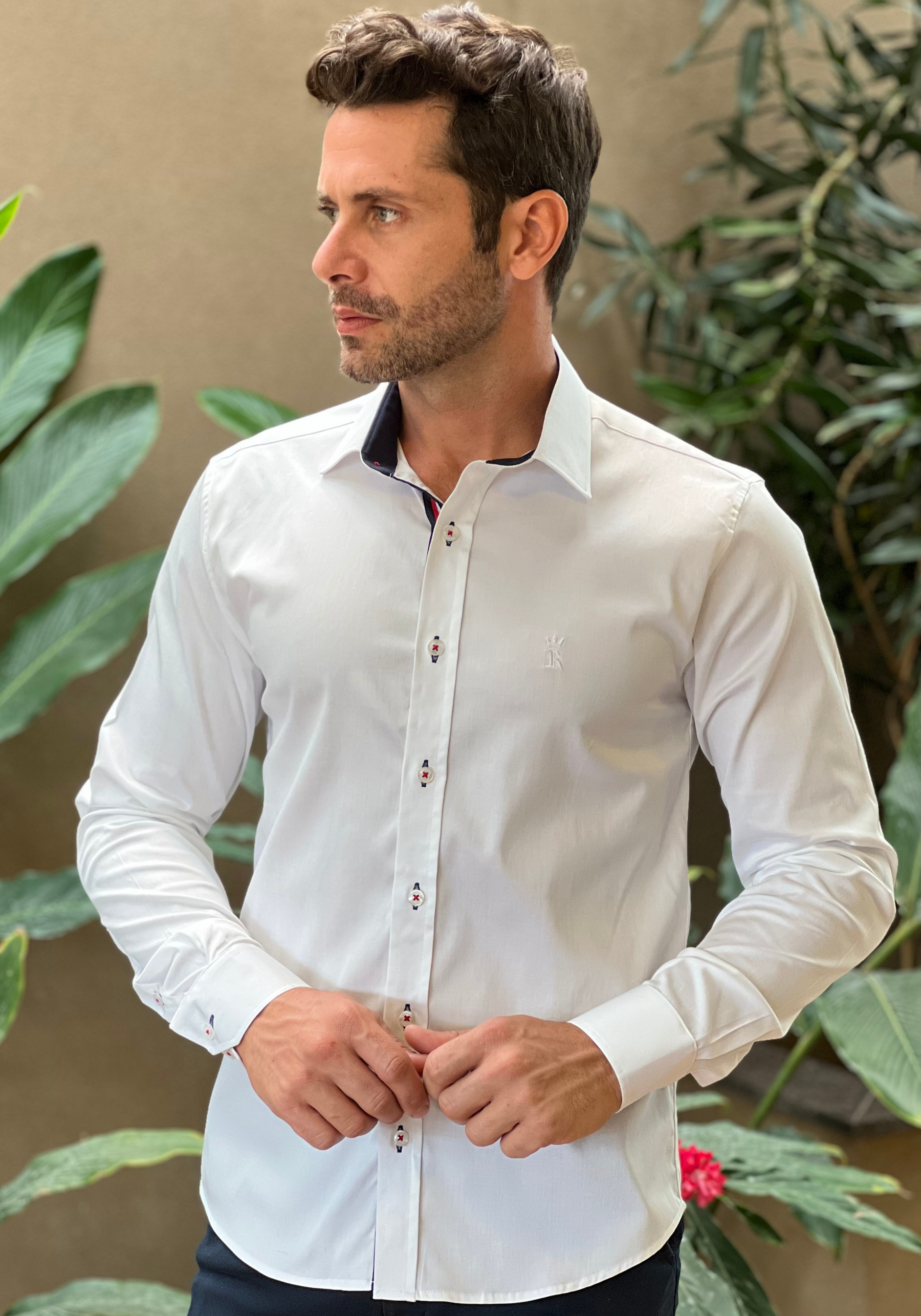 CAMISA SLIM FIT SATIM COM DETALHES M/L